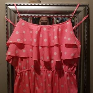 spaghetti strap light pink/coral dress